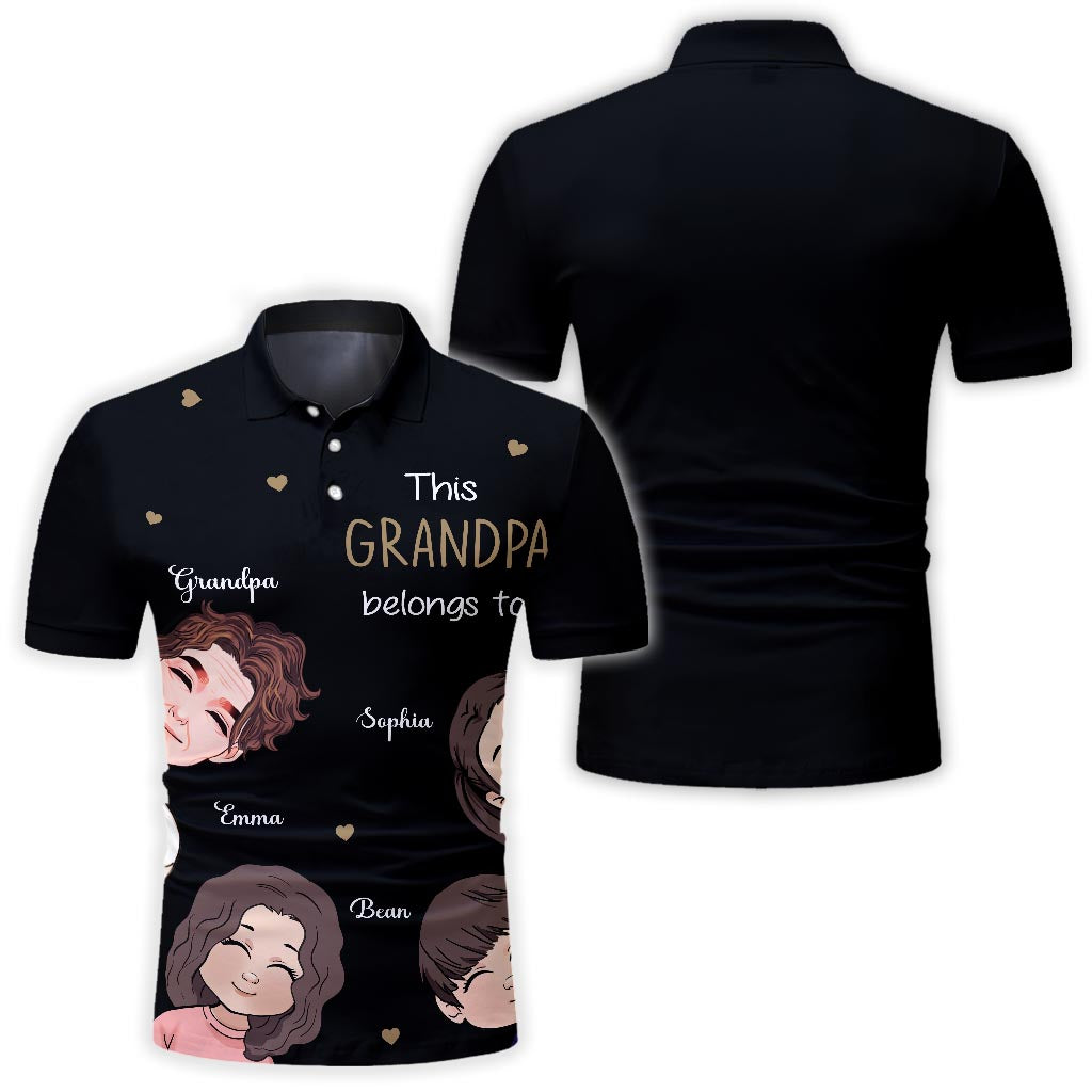 This Daddy Belongs To - Gift for dad, grandpa - Personalized Polo Shirt