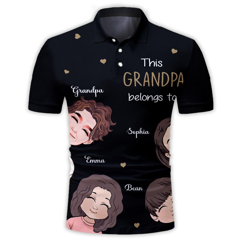 This Daddy Belongs To - Gift for dad, grandpa - Personalized Polo Shirt