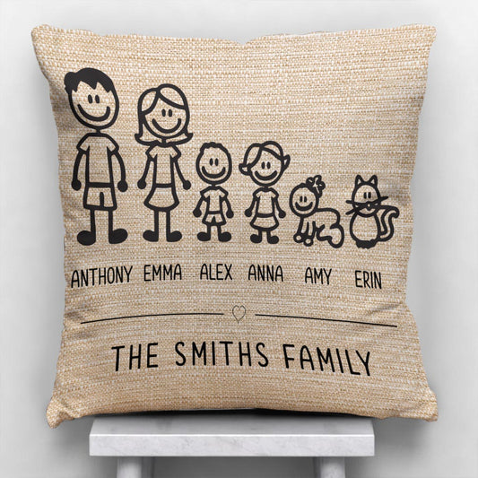 My Family - Personalized Family Throw Pillow
