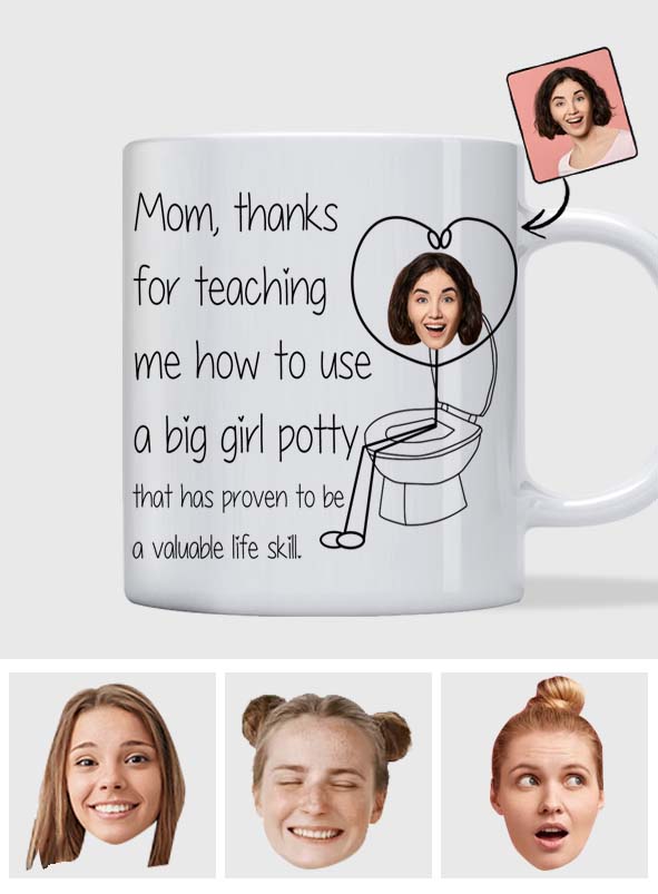 Danke, dass du mir das Töpfchen beigebracht hast – personalisierte Mutter-Tasse