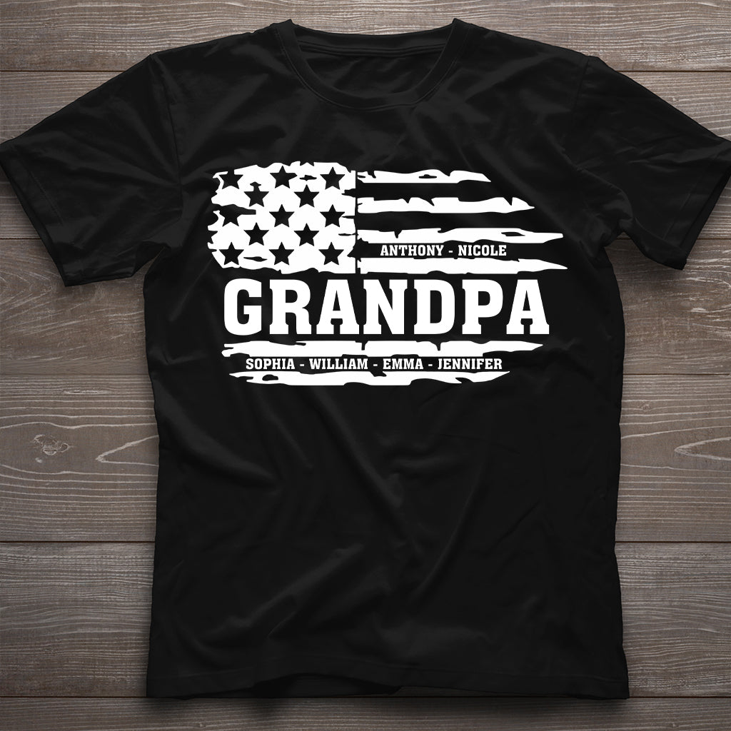 Opa-Flagge (USA) – Personalisiertes Opa-T-Shirt & Hoodie