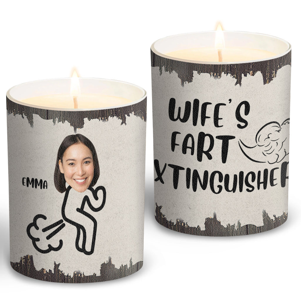 Furzlöscher – Geschenk für Papa, Oma, Opa, Mama, Onkel, Tante, Sohn, Tochter, Bruder, Schwester, Enkelin, Enkel, Ehemann, Ehefrau, Freund, Freundin, Freund – Personalisierte Kerze mit Holzdeckel