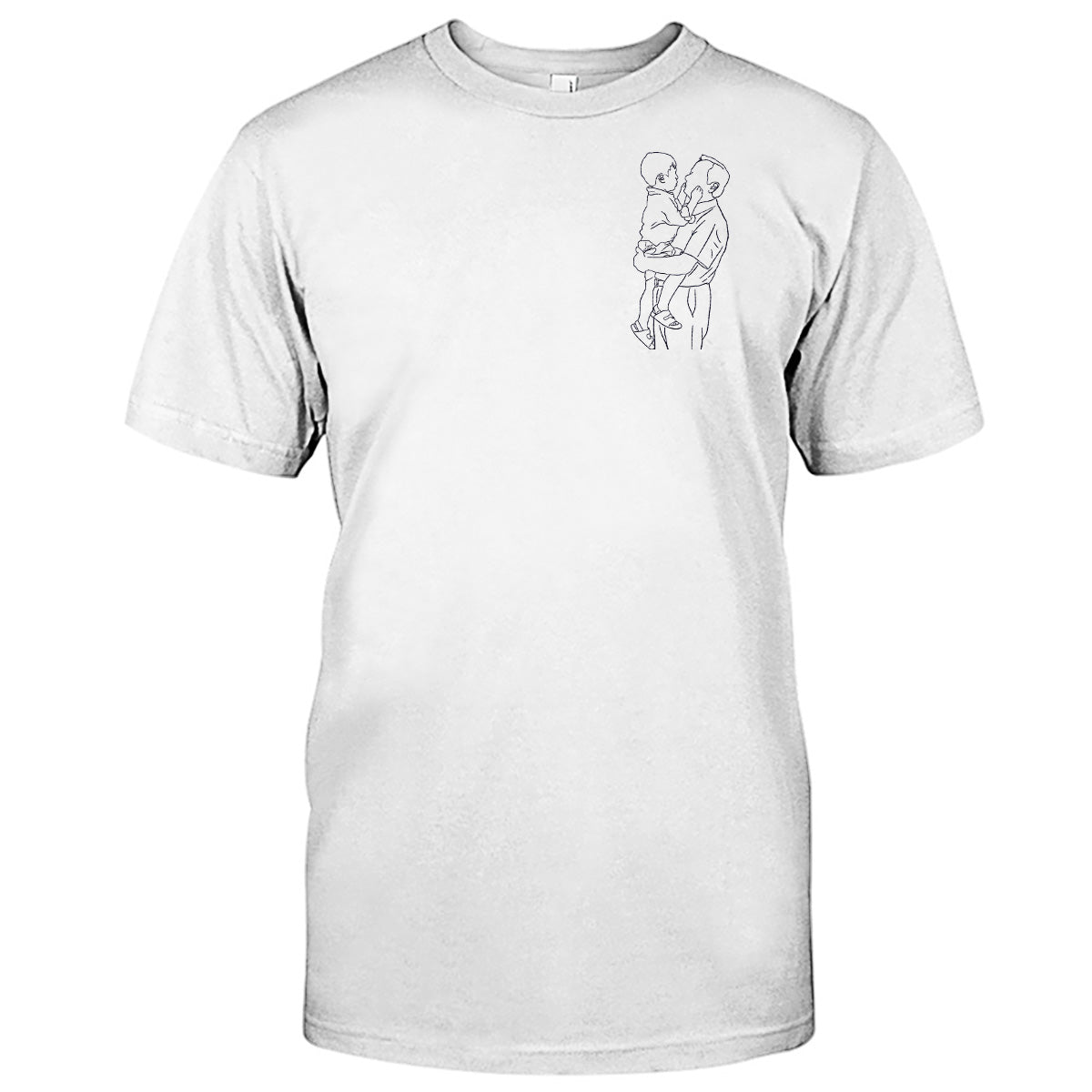 Individuelle Strichzeichnung – Personalisiertes, besticktes Opa-T-Shirt