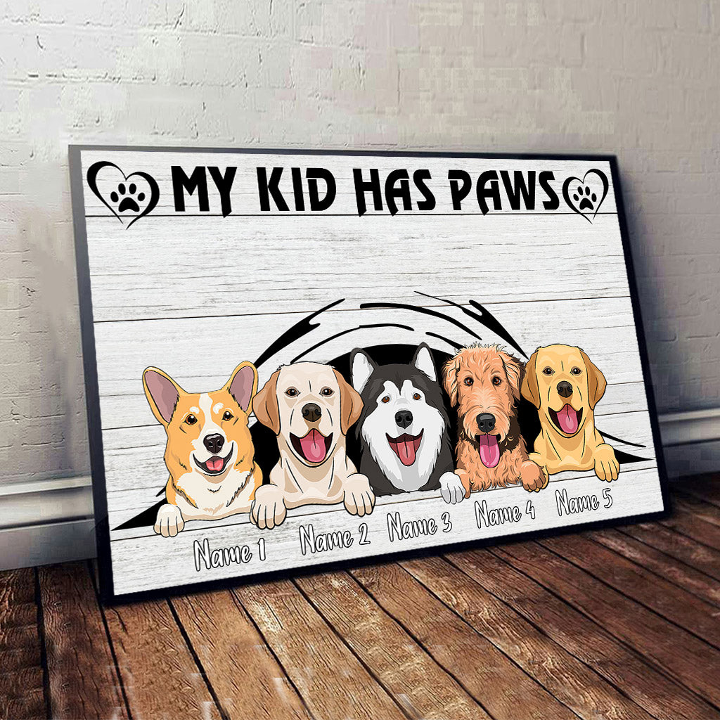 Meine Kinder haben Pfoten – Personalisierte Hundeleinwand und Poster