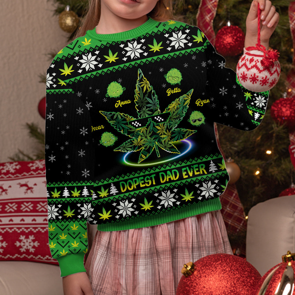 Der coolste Papa aller Zeiten – personalisierter Weed-Pullover