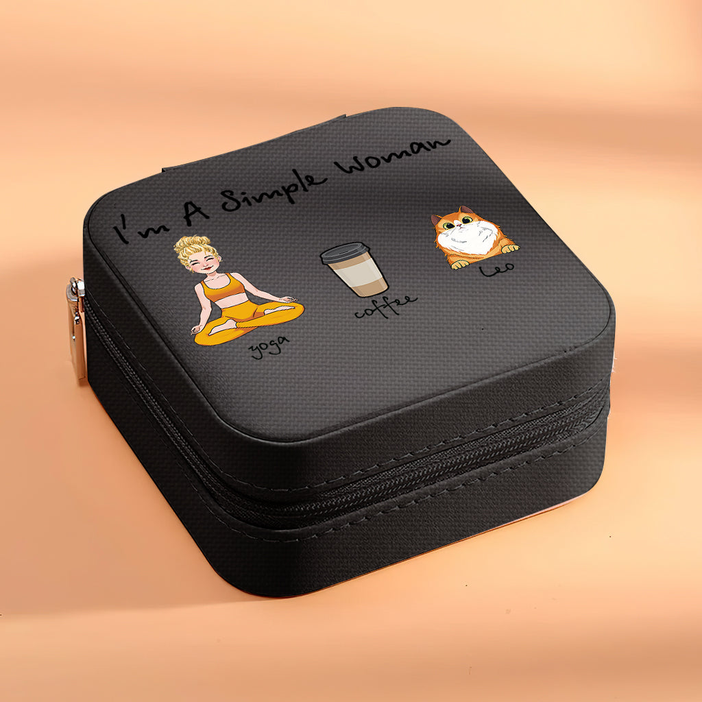 I'm A Simple Woman - Yoga gift for dog lover, cat lover, cat lover - Personalized Jewelry Box