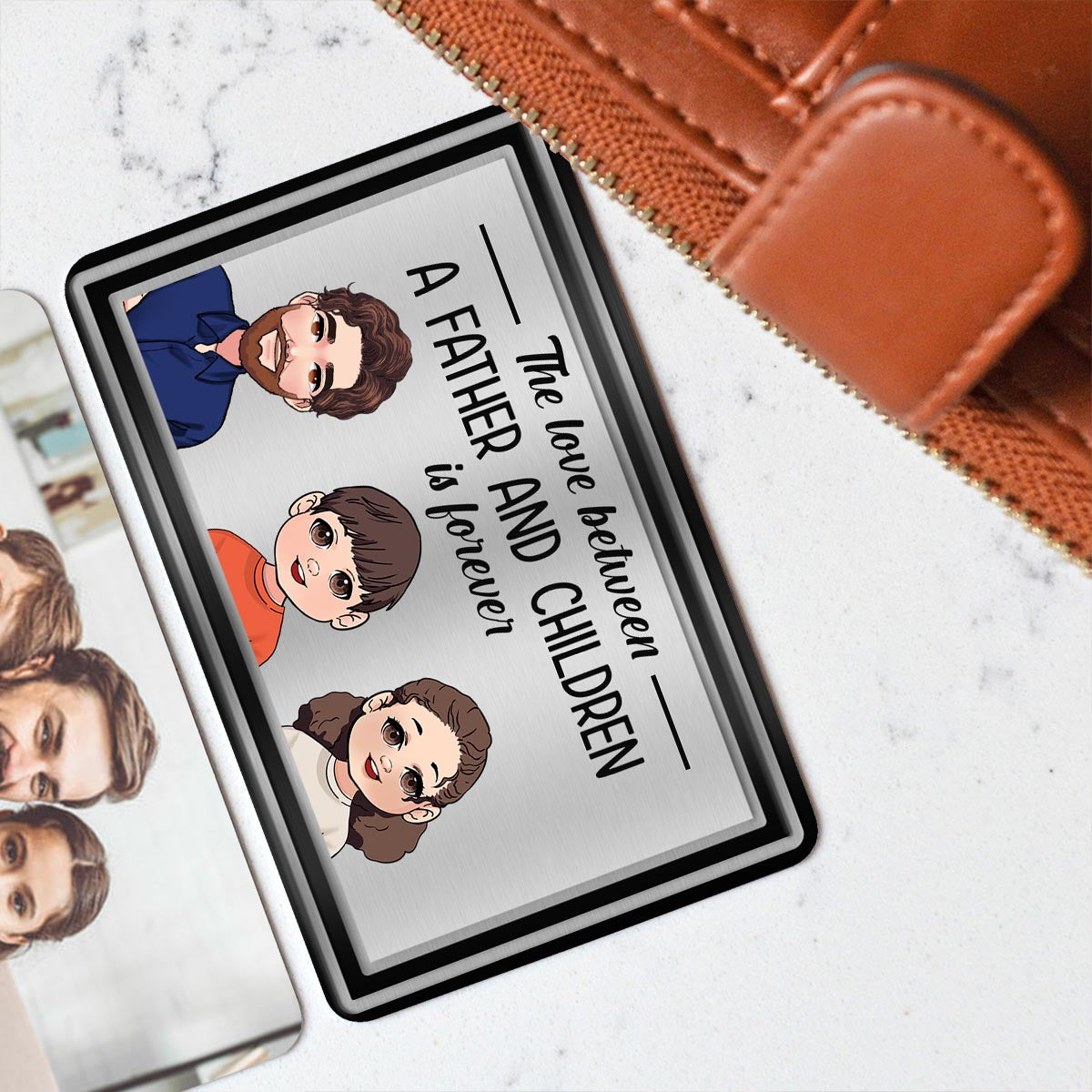 Die Liebe zwischen – Personalisierte Einsteckkarte für die Geldbörse des Vaters