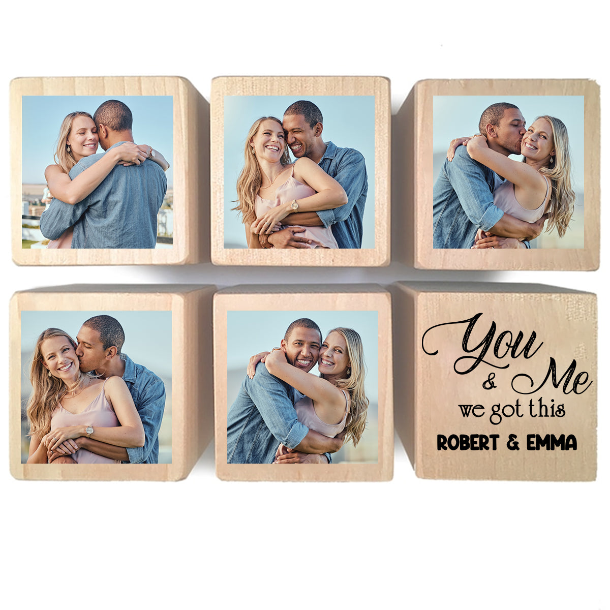 „Du und ich, wir schaffen das“-Blockornament – ​​Geschenk für Freundin, Freund, Ehemann, Ehefrau – Personalisiertes Blockornament