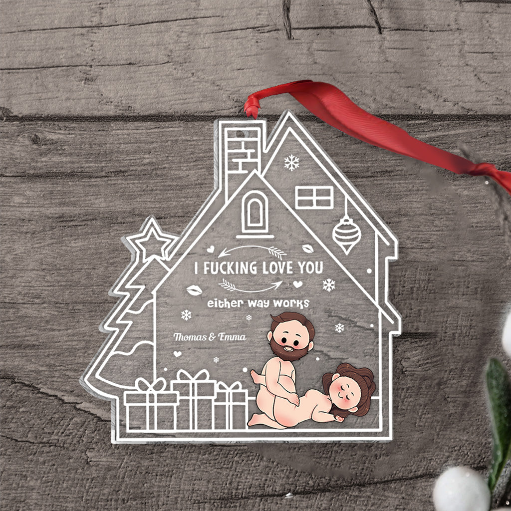 Ich liebe dich – Personalisierter transparenter Anhänger für Paare