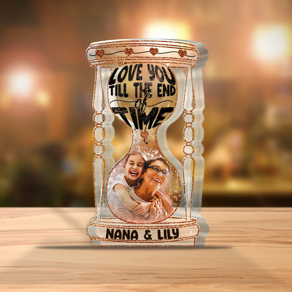 Bis ans Ende der Zeit – Personalisierte, individuell geformte Acrylplakette für Oma