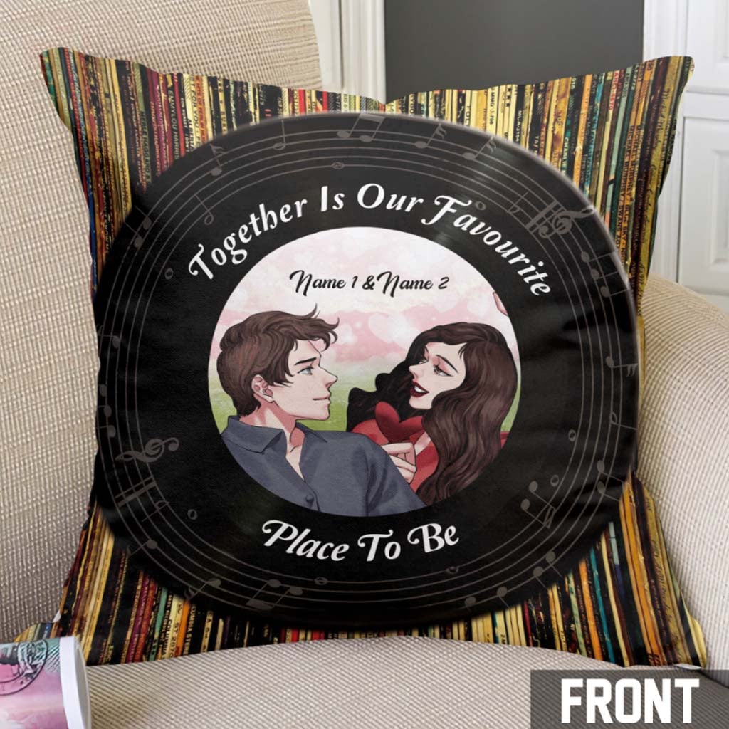 Ich habe dich kennengelernt, ich mochte dich, ich liebe dich – personalisiertes Pärchenkissen mit Vinyl-Aufdruck