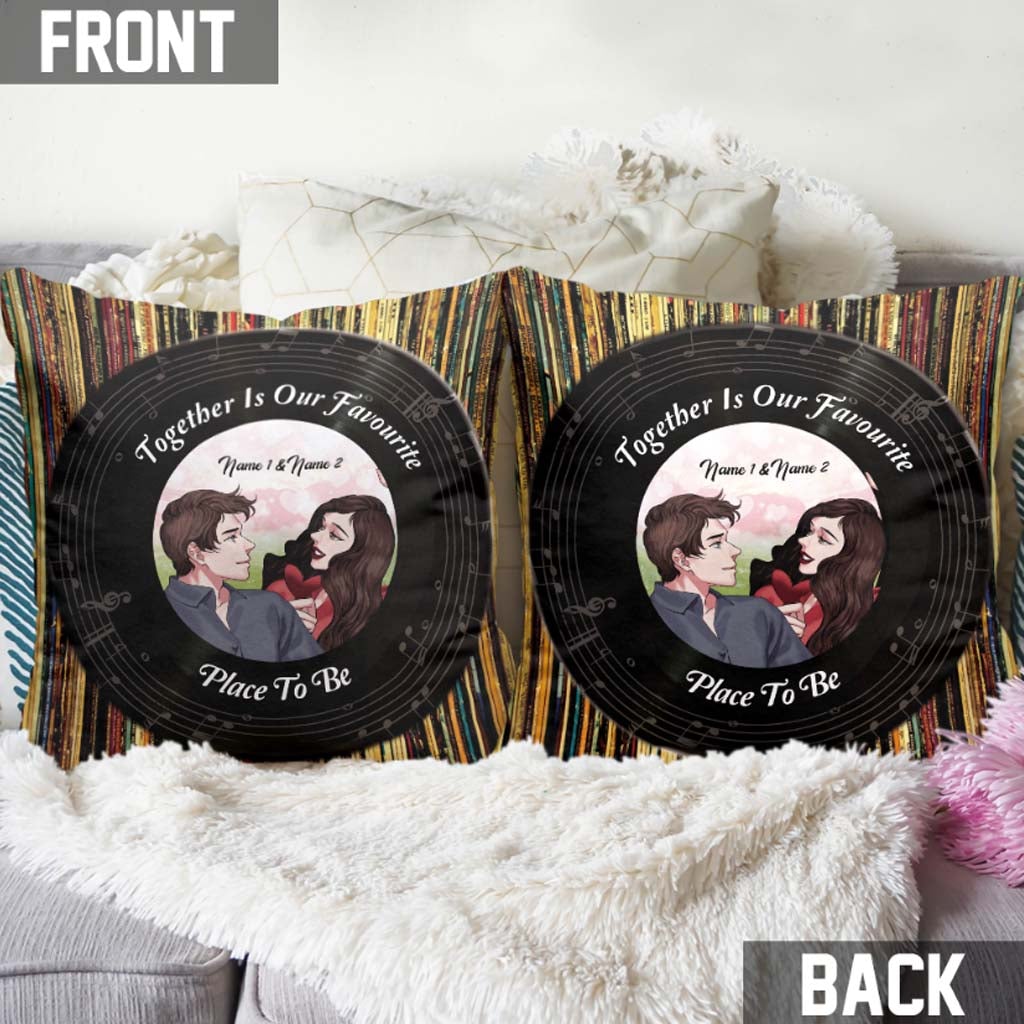 Ich habe dich kennengelernt, ich mochte dich, ich liebe dich – personalisiertes Pärchenkissen mit Vinyl-Aufdruck