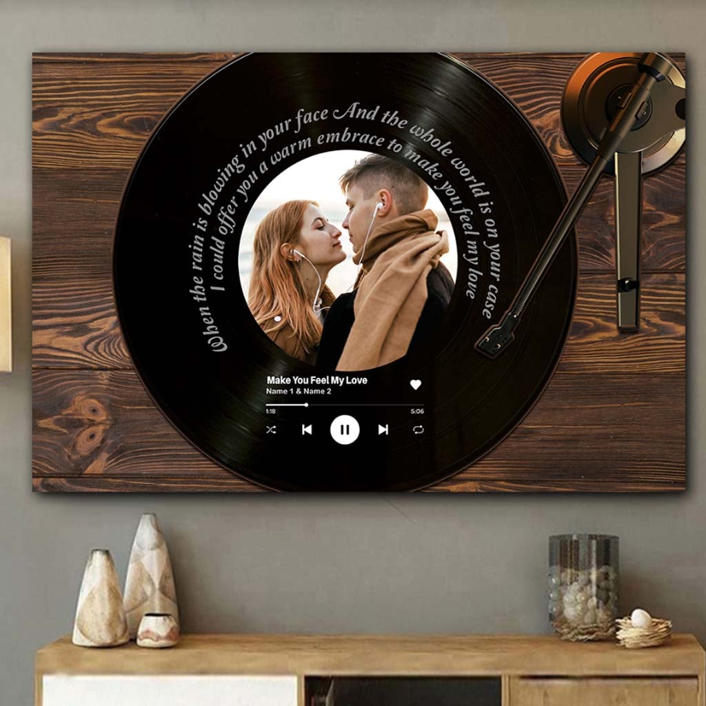 „Make You Feel My Love“ Vinyl – Personalisiertes Poster für Paare