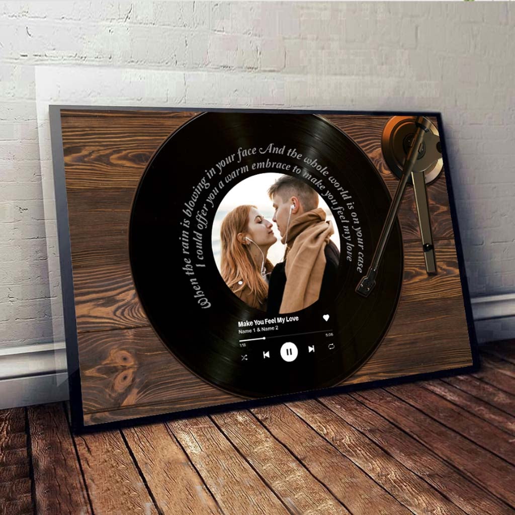 „Make You Feel My Love“ Vinyl – Personalisiertes Poster für Paare