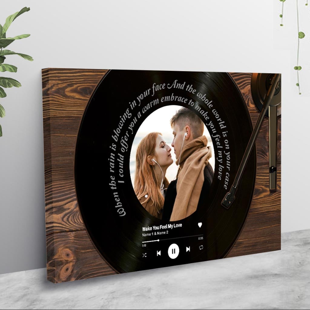 „Make You Feel My Love“ Vinyl – Personalisiertes Poster für Paare