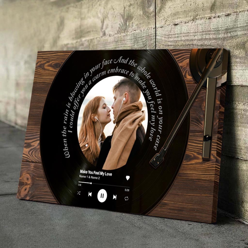 „Make You Feel My Love“ Vinyl – Personalisiertes Poster für Paare