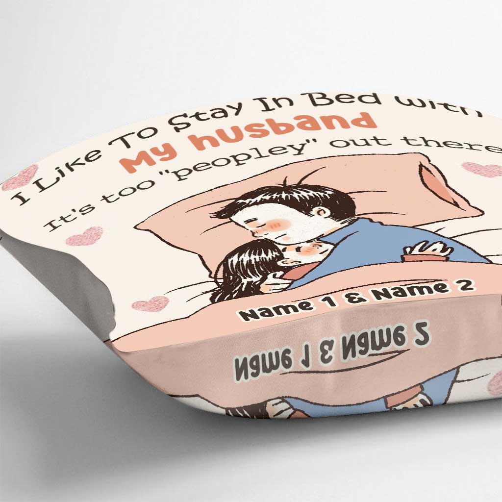 Ich bleibe gern im Bett – Personalisiertes Pärchenkissen