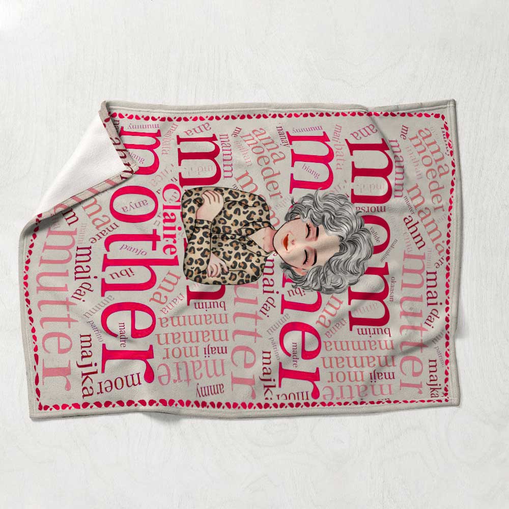 Muttertagsdecke in internationaler Sprache – Personalisierte Muttertagsdecke