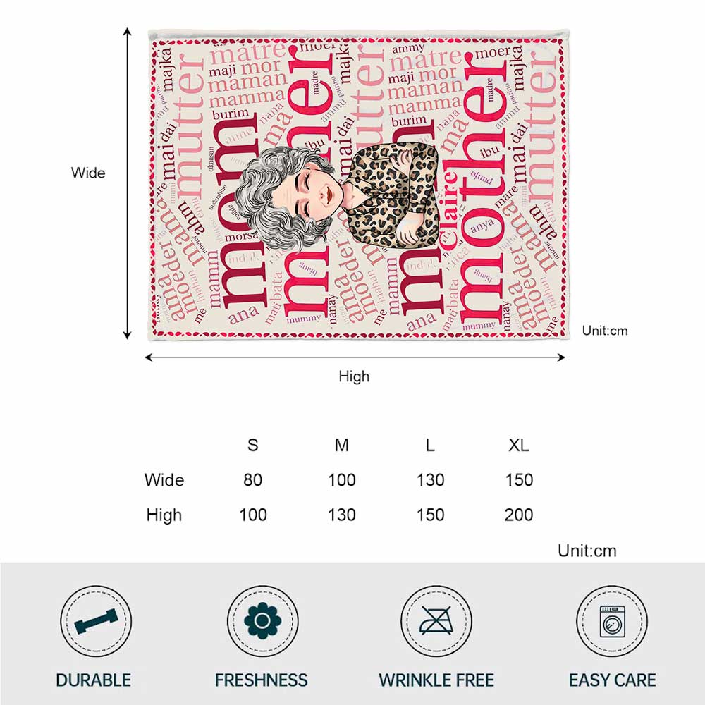 Muttertagsdecke in internationaler Sprache – Personalisierte Muttertagsdecke