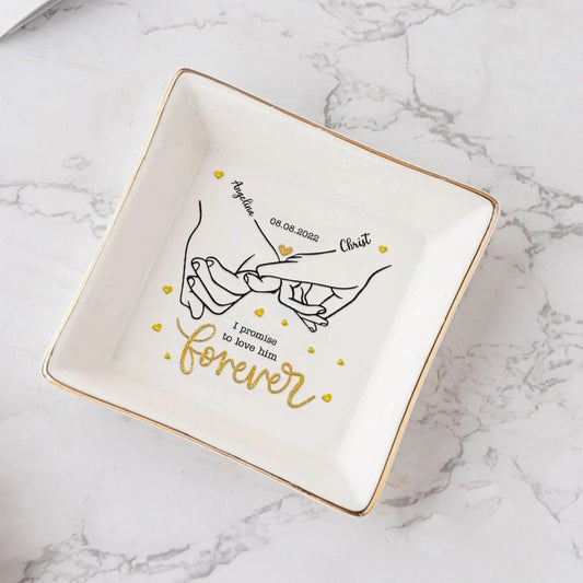 I Promise - Personalized Couple Jewelry Dish