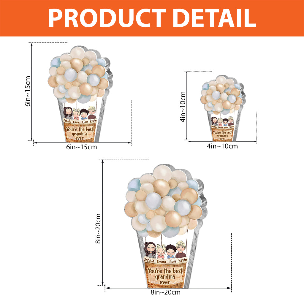 Du bist die Beste – Personalisierte Acrylplakette in individueller Form zum Muttertag für Oma