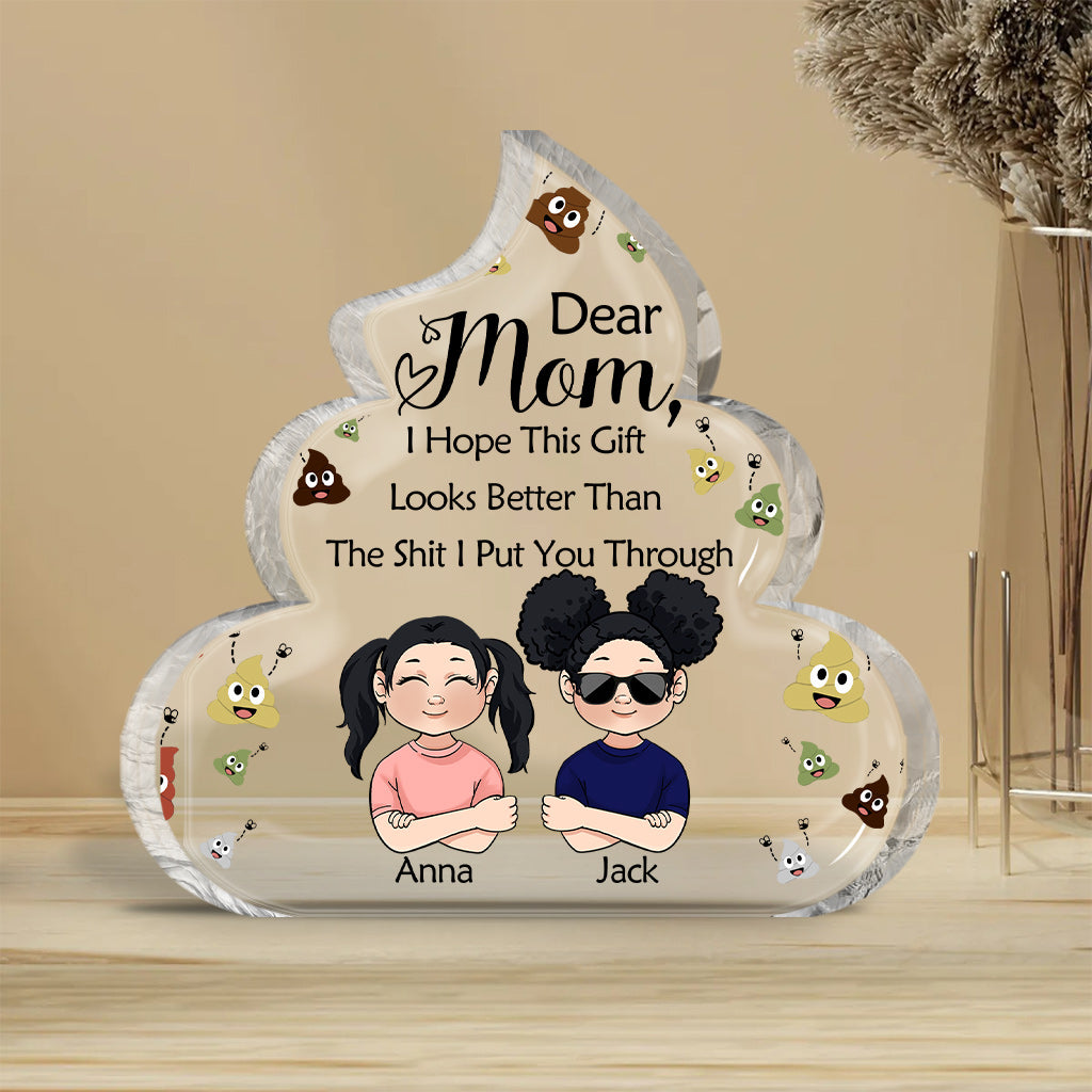 Liebe Mama, lieber Papa – Lustiges Geschenk zum Muttertag – Personalisierte Acrylplakette in individueller Form