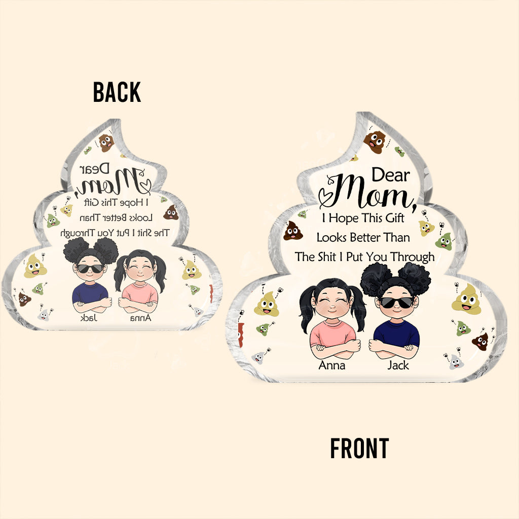 Liebe Mama, lieber Papa – Lustiges Geschenk zum Muttertag – Personalisierte Acrylplakette in individueller Form