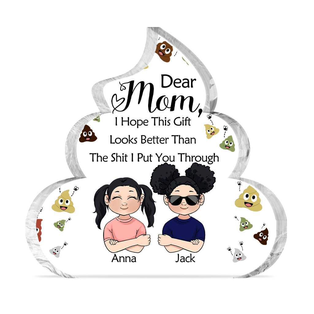 Liebe Mama, lieber Papa – Lustiges Geschenk zum Muttertag – Personalisierte Acrylplakette in individueller Form
