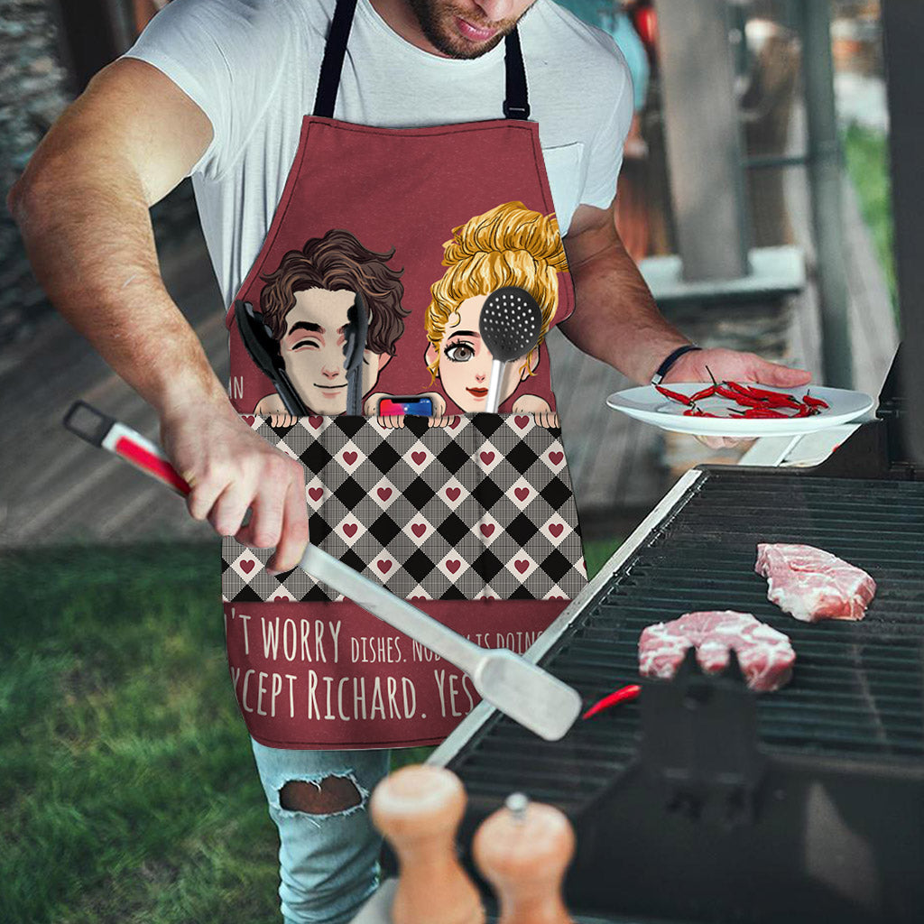 Don't Worry Dishes - Personalisierte Schürze für Paare