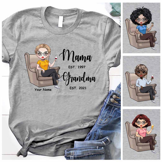 Mama Est Grandma Est – Personalisiertes Muttertags-T-Shirt und Hoodie