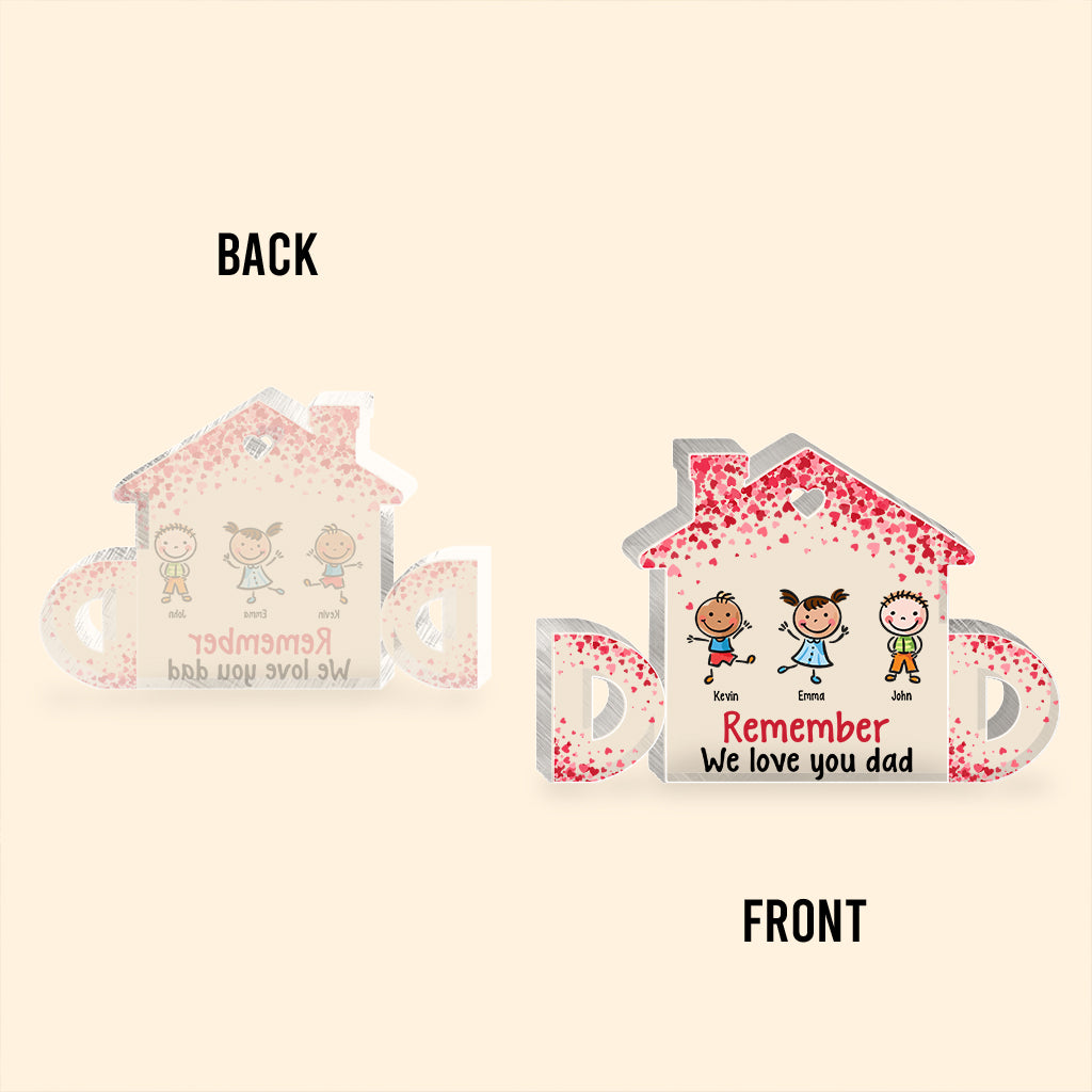 Wir lieben dich – Personalisierte Acrylplakette für Väter in individueller Form