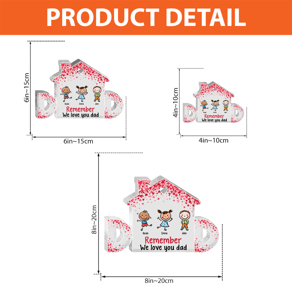 Wir lieben dich – Personalisierte Acrylplakette für Väter in individueller Form