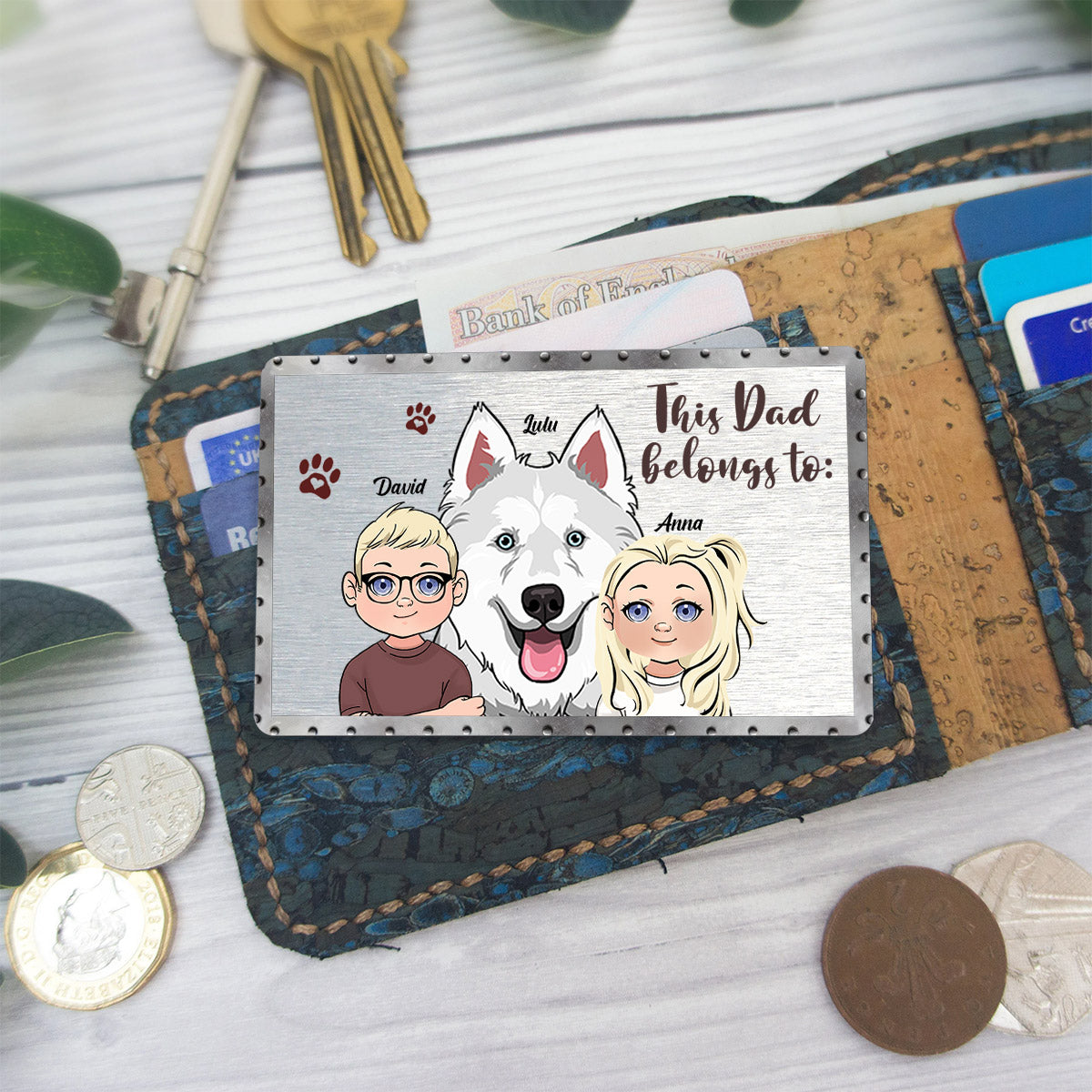 This Dad Belongs - Personalized Father's Day Father Wallet Insert Card