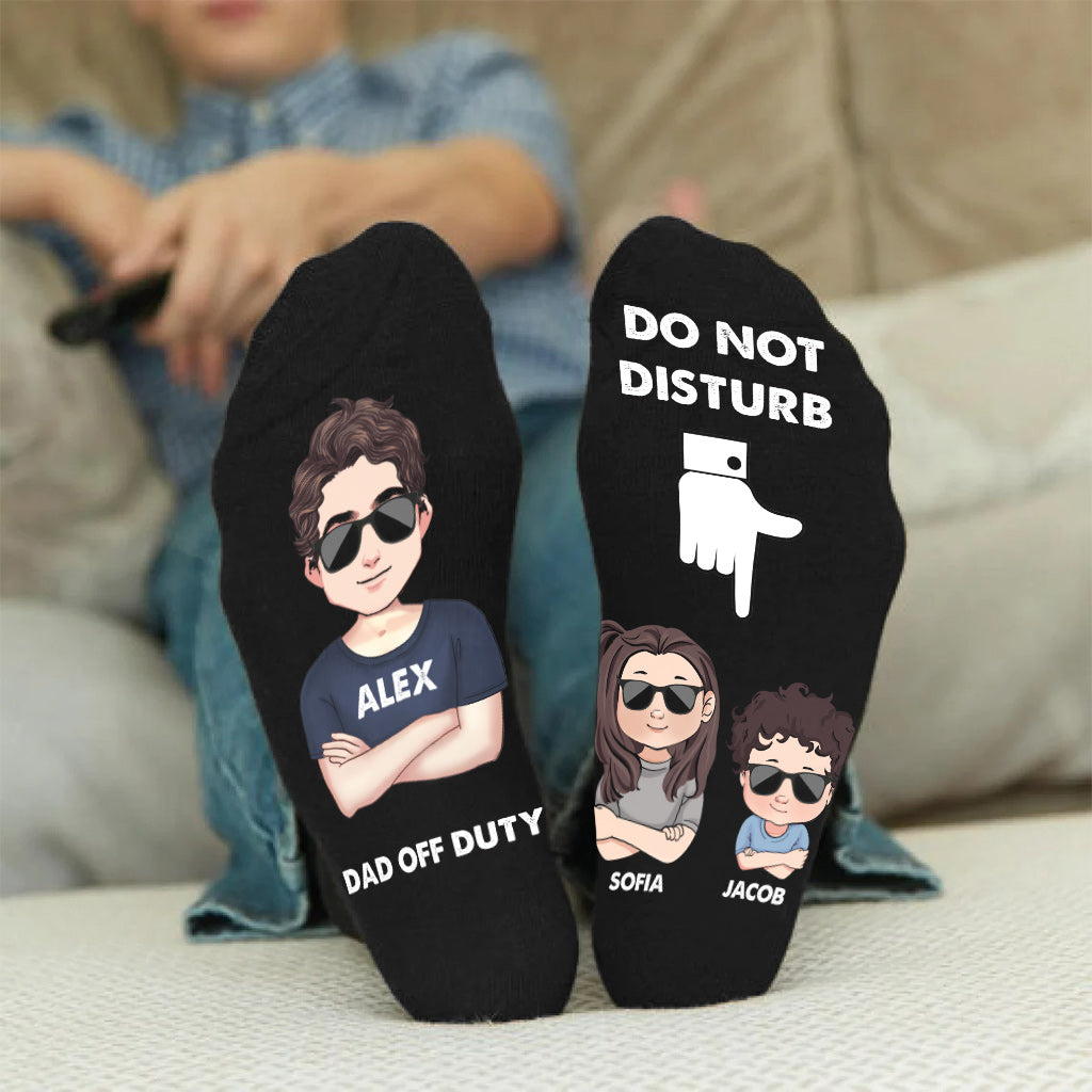 Dad Off Duty - Personalized Father Socks