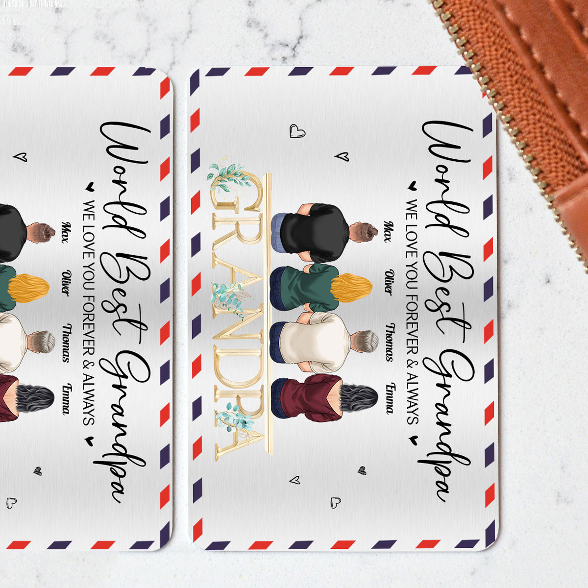 Papa, wir lieben dich, Opa – personalisierte Brieftaschenkarte