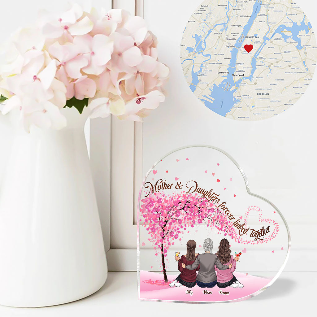 Mutter & Töchter – Personalisierte Acrylplakette in individueller Form für die Mutter
