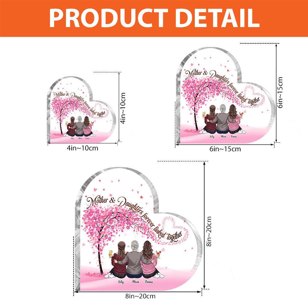 Mutter & Töchter – Personalisierte Acrylplakette in individueller Form für die Mutter