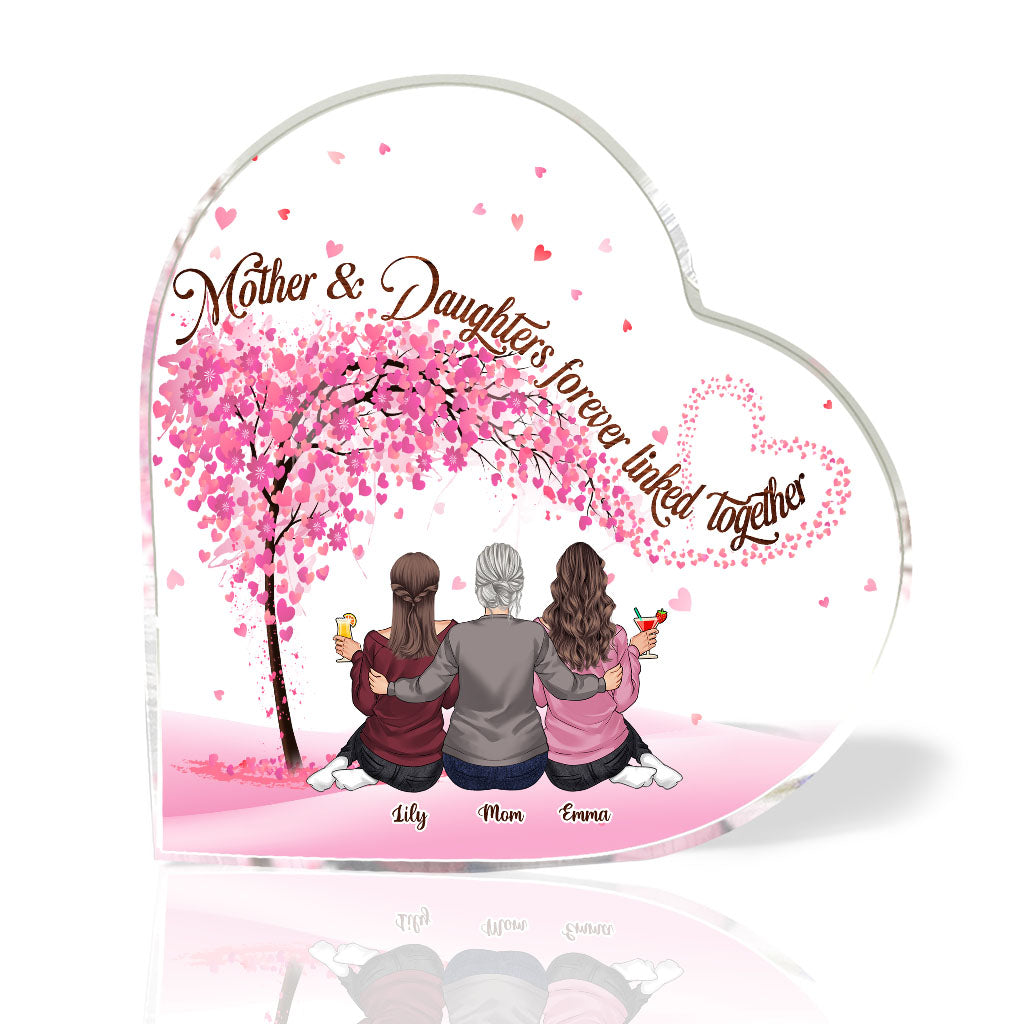 Mutter & Töchter – Personalisierte Acrylplakette in individueller Form für die Mutter