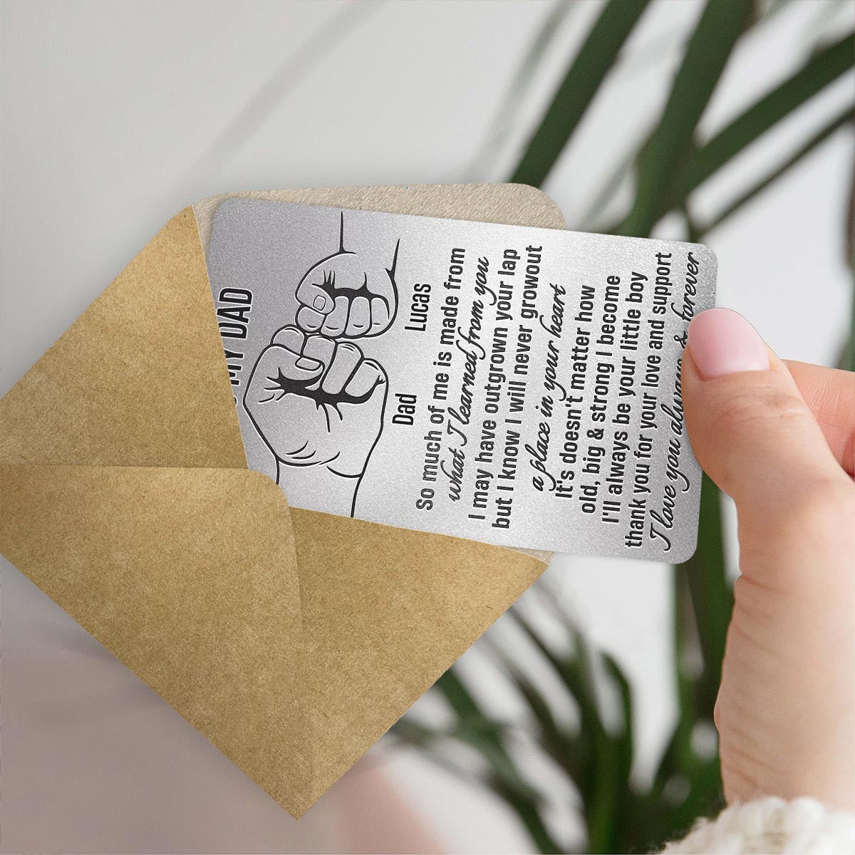 To My Dad - Personalized Father Wallet Insert Card