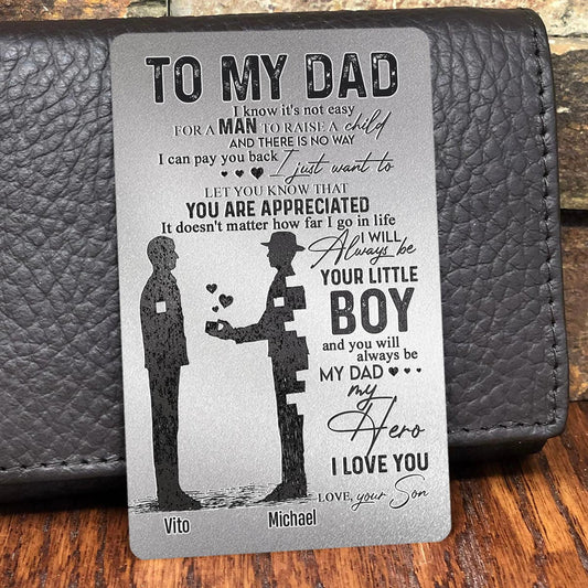 An meinen Vater – Personalisierte Einsteckkarte für die Brieftasche meines Vaters