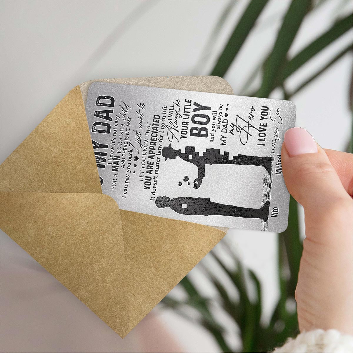 To My Dad - Personalized Father Wallet Insert Card