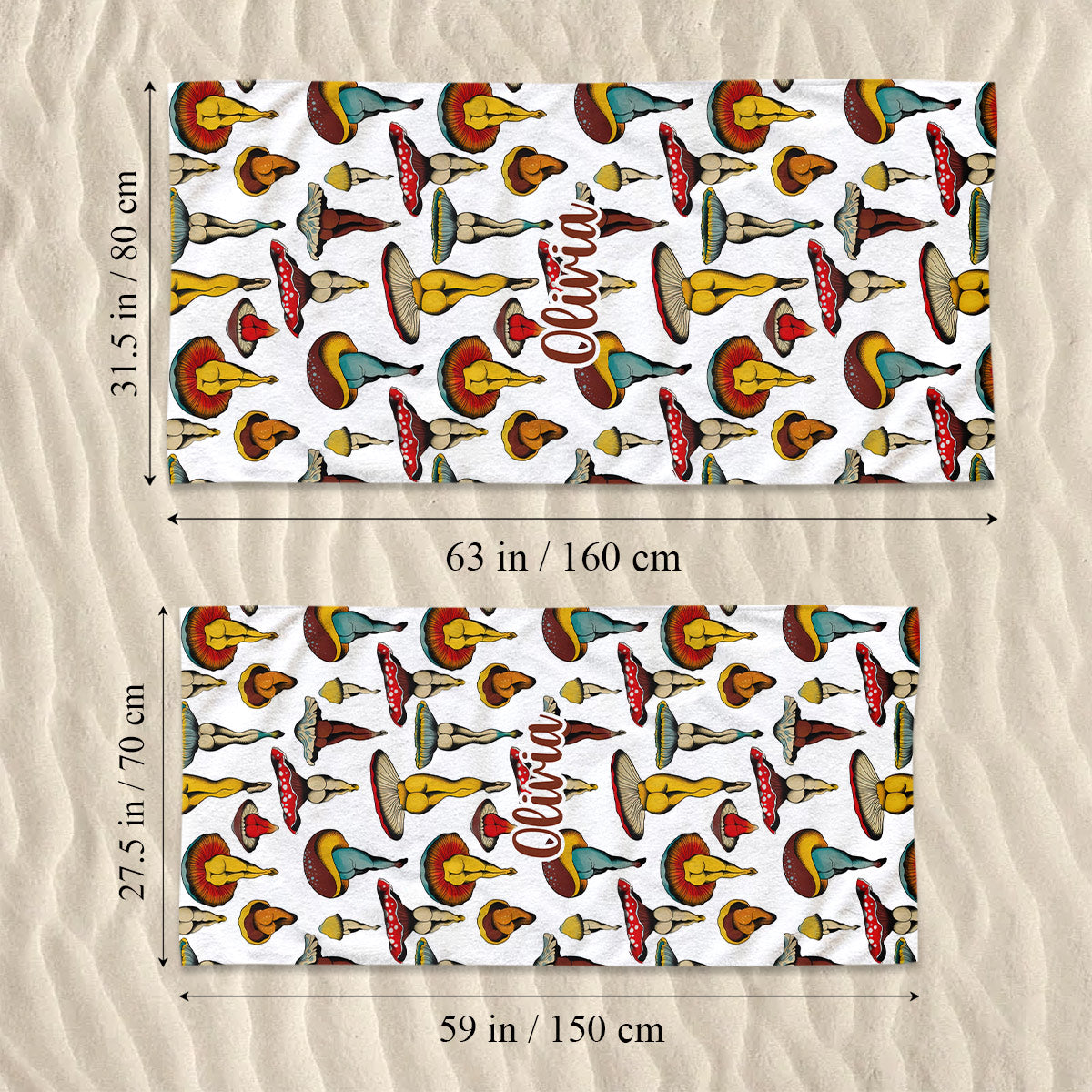 Magic Dance - Personalized Mushroom Beach Towel
