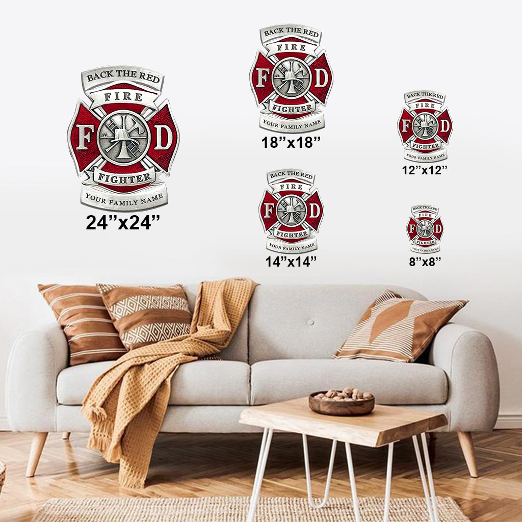Unterstütze die Rote Feuerwehr – personalisiertes Metallschild für Feuerwehrleute