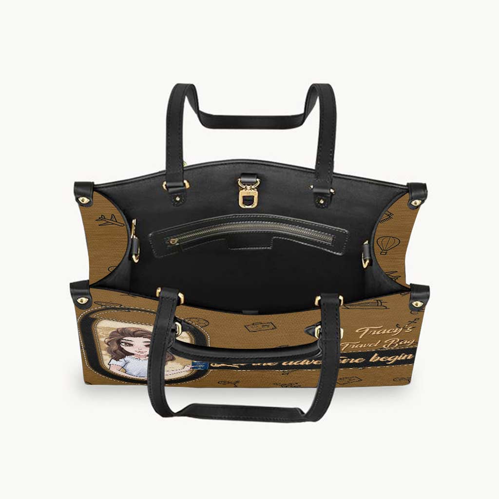 Die Reisetasche „Das Abenteuer beginnt“ – Personalisierte Reisehandtasche aus Leder
