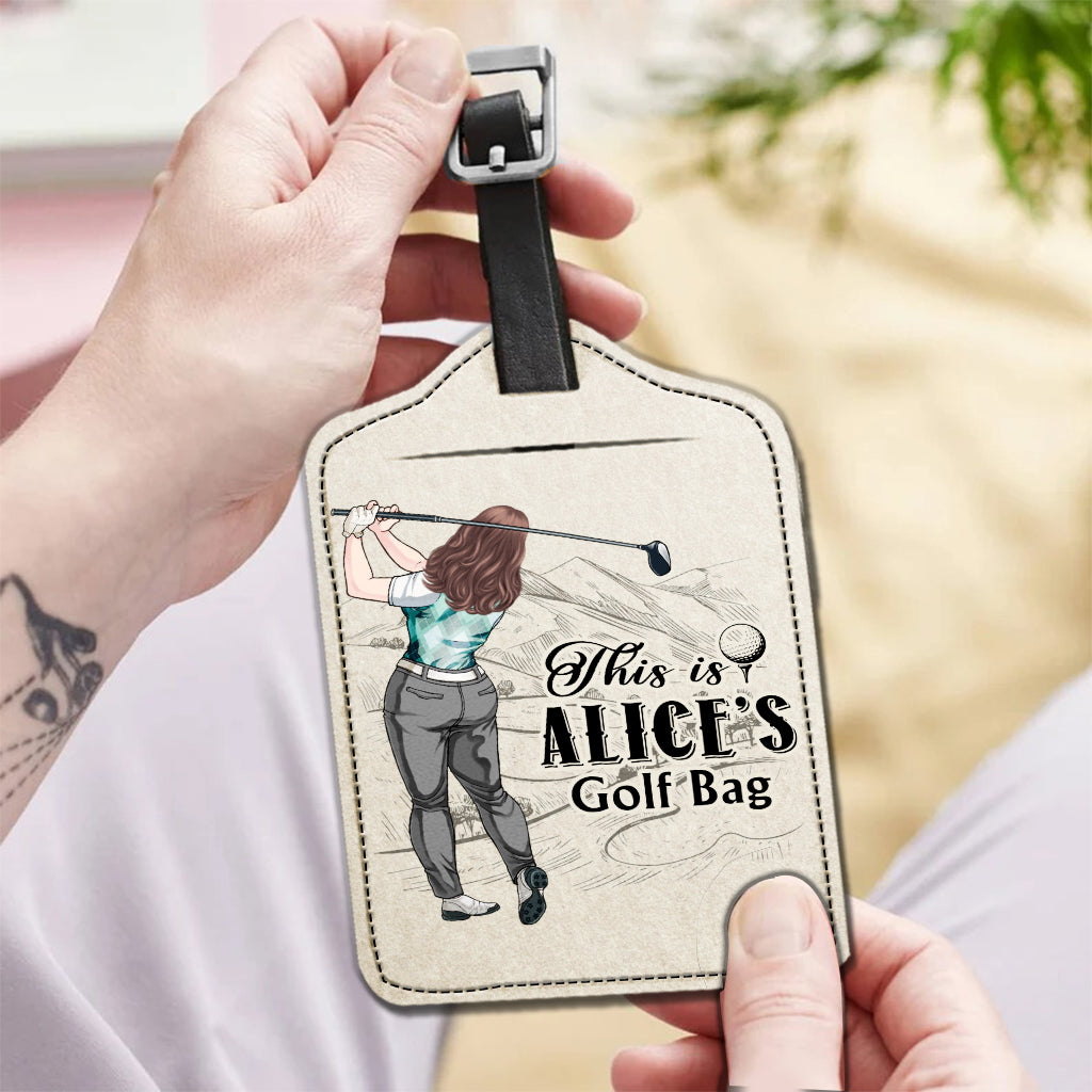 Meine Golfschläger – Personalisierter Golf-Gepäckanhänger aus Leder