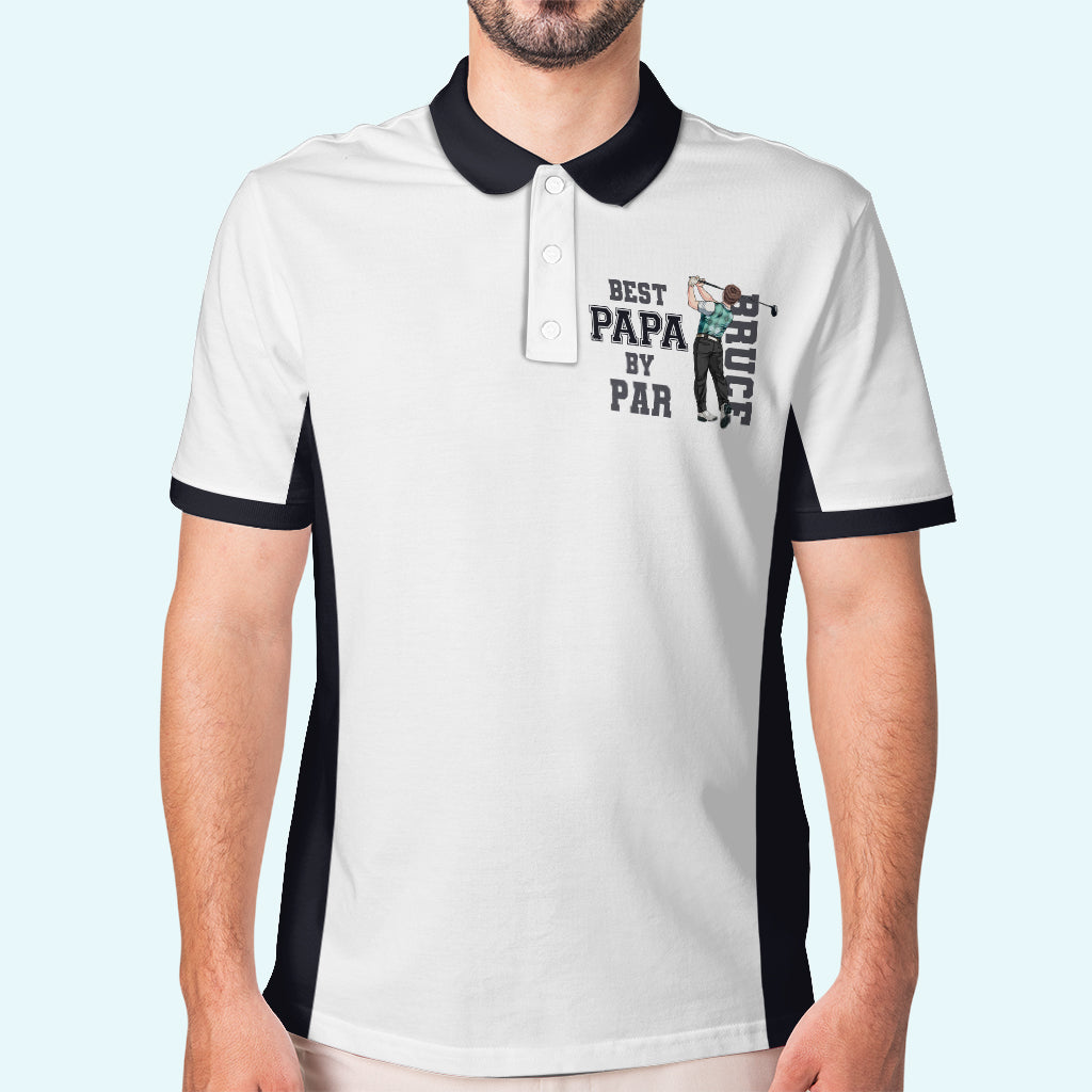 Best Papa By Par - Personalisiertes Golf-Poloshirt