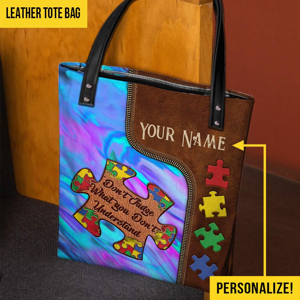 Urteile nicht über Dinge, die du nicht verstehst – Personalisierte Tragetasche zur Sensibilisierung für Autismus