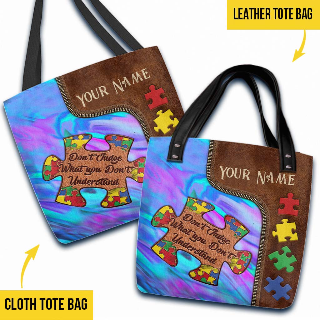 Urteile nicht über Dinge, die du nicht verstehst – Personalisierte Tragetasche zur Sensibilisierung für Autismus