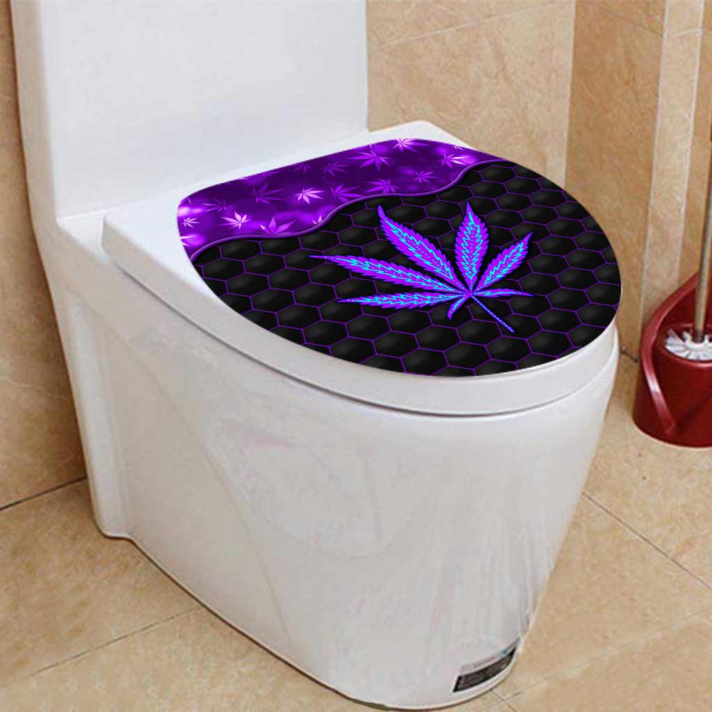 Magic Leaf – Personalisierter Badezimmervorhang und Badematten-Set mit Cannabis-Motiv
