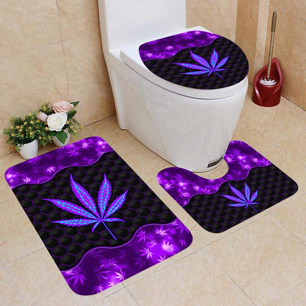 Magic Purple Leaf - Weed 3 Pieces Bathroom Mats Set